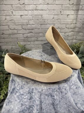 SONOMA “Sesame” Taupe Round-Toe Stretch Mesh-Knit Ballet Flats WMS 7.5M NWT&NIB